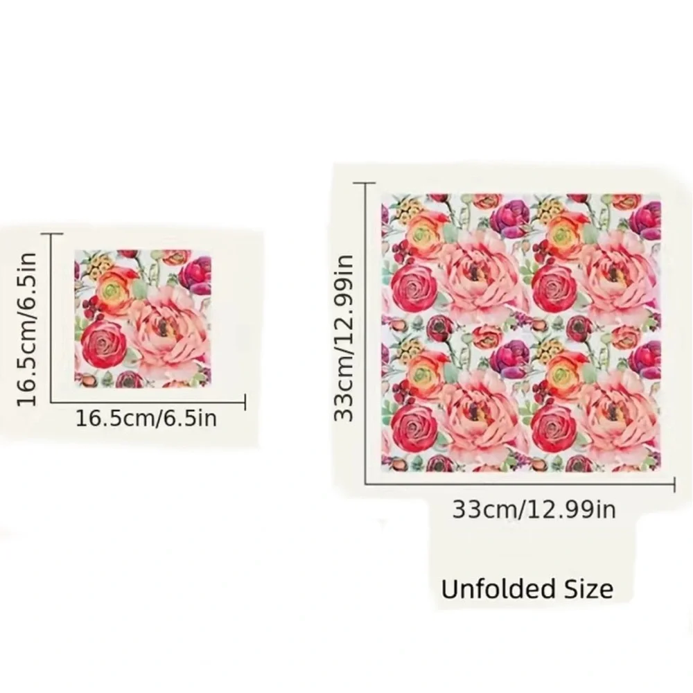 Pastel Pink & Yellow Roses Luncheon Paper Napkins, 20ct